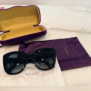 Gucci Black Sunglasses with Purple Case